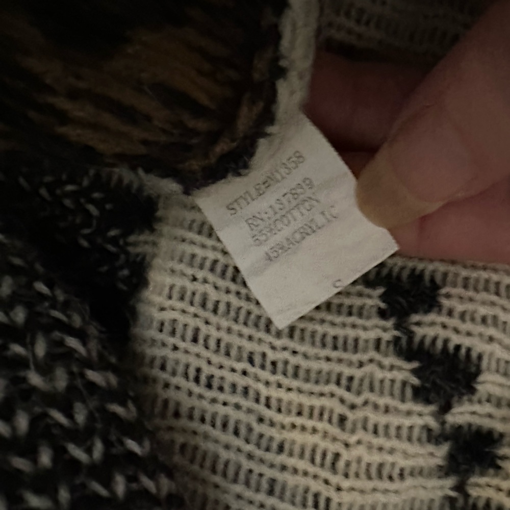 Dreamers Knit Aztec Nordic Southwestern Fringed Poncho Sweater - Picture 8 of 8